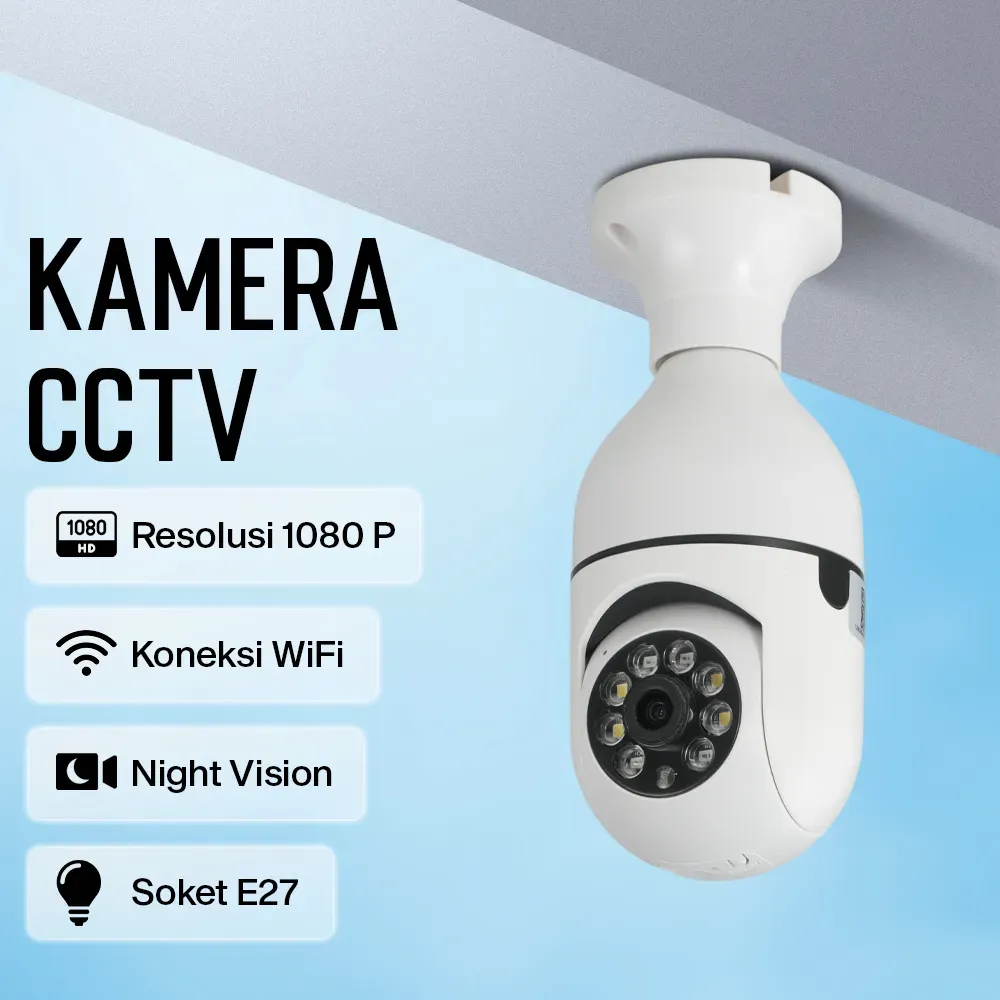 Kamera CCTV Bohlam WiFi IR Detection E27 1080P 2MP - YS-2303