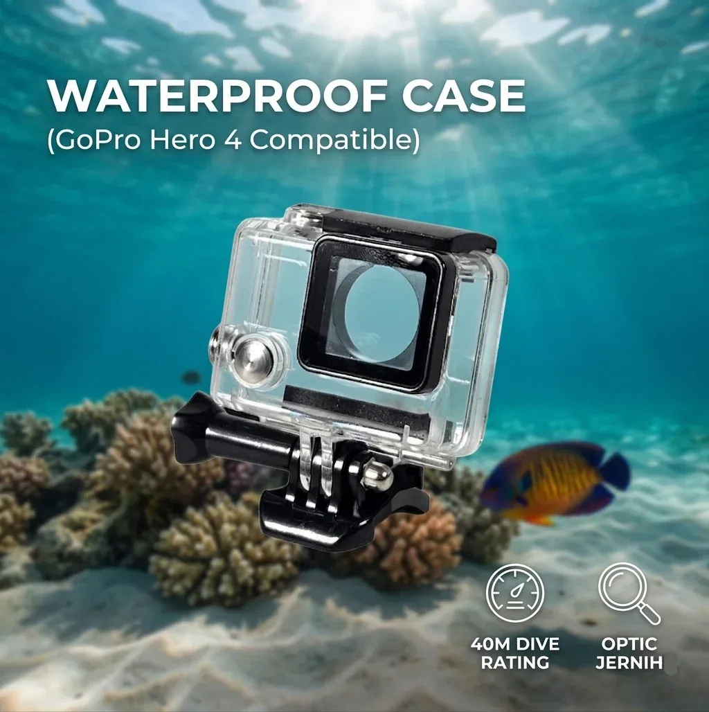 Dazzne Waterproof Case Flat Button GoPro Hero 4 - DZ-307