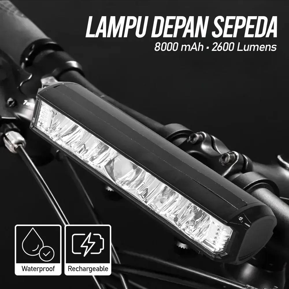 TPRIDER Lampu Depan Sepeda 2600 Lumens - EOS640