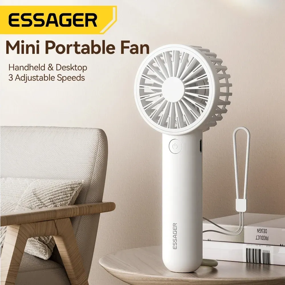 ESSAGER Kipas Angin Portable 3 Speed Rechargeable