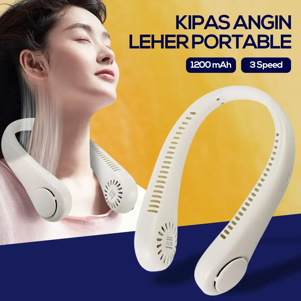 MIRJAI Kipas Angin Leher Portable 3 Speed 1200mAh