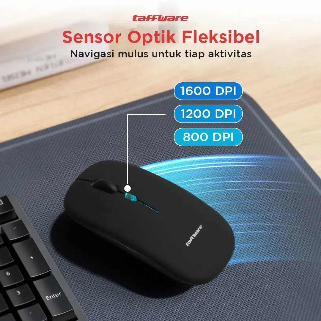 Taffware Mouse Wireless Bluetooth 1600DPI - DC001