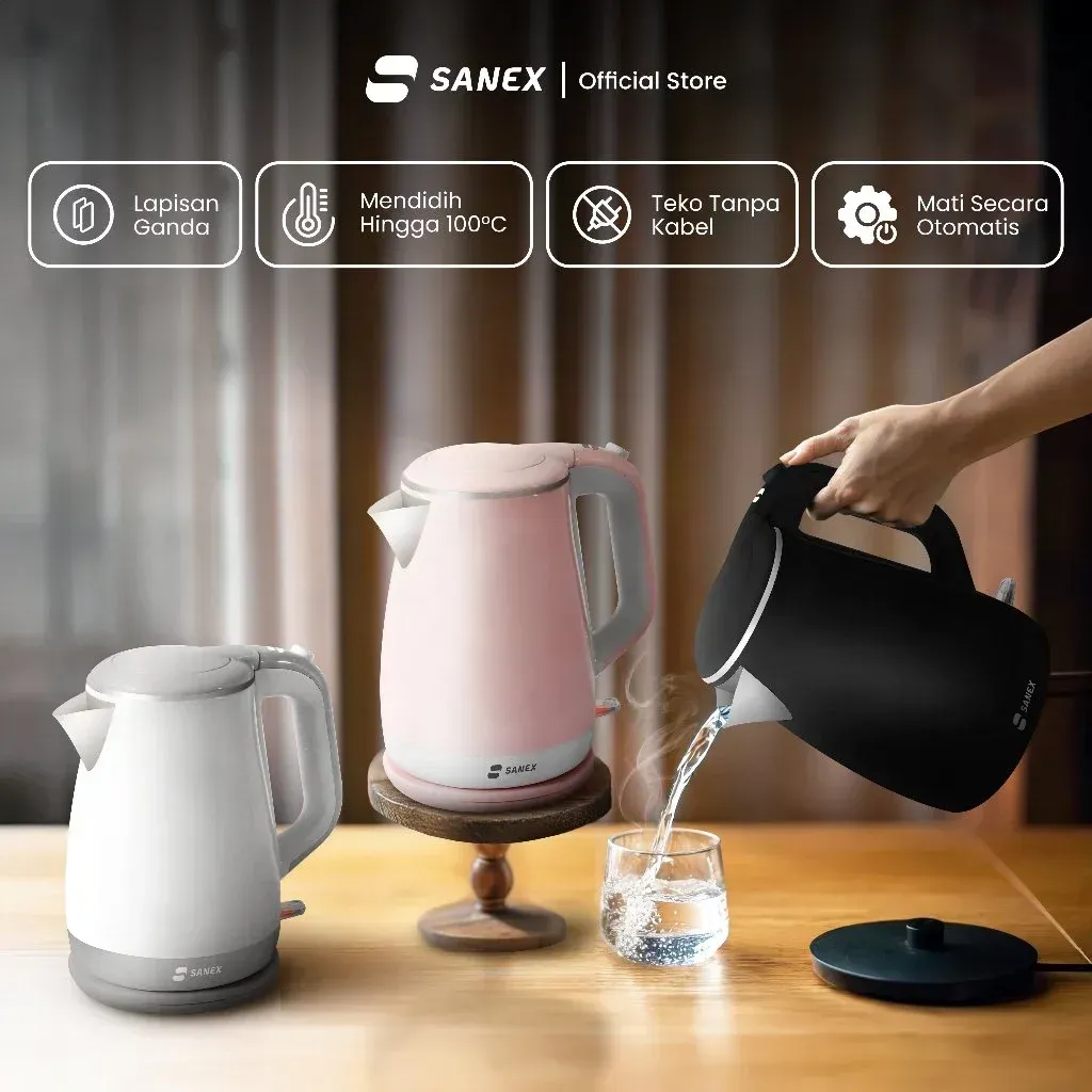 SANEX Teko Listrik Pemanas Air 480 W 1.5 L - STL-2151