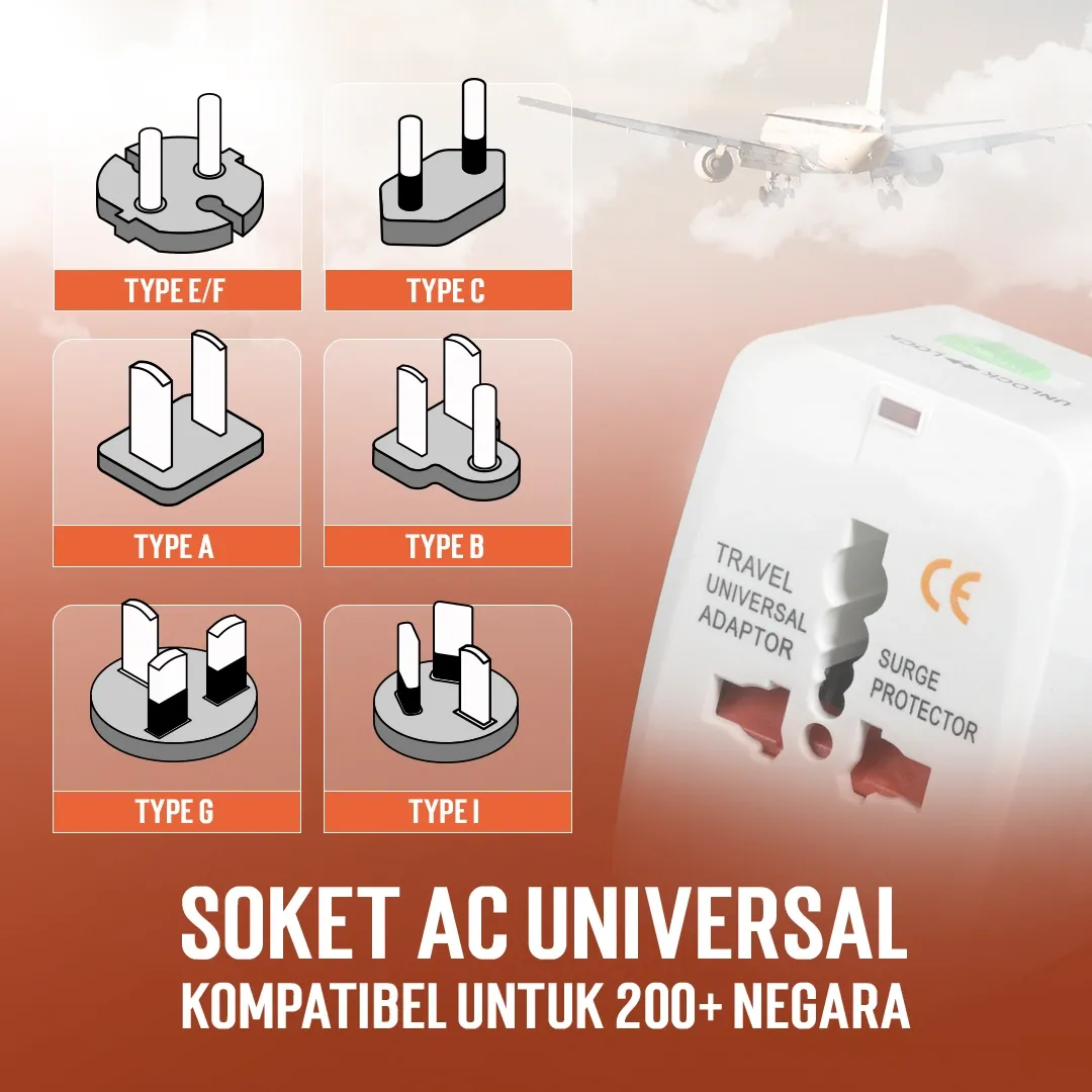 Travel Adaptor Universal 1000W USBO