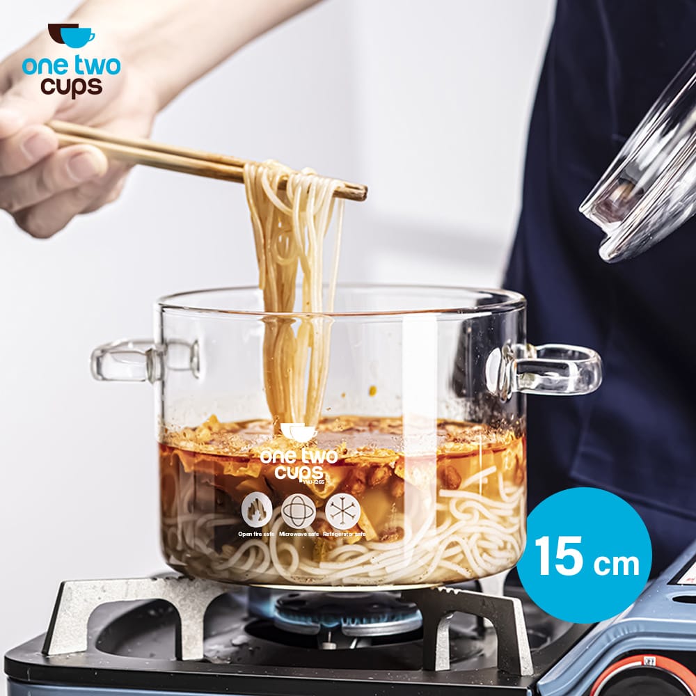 One Two Cups Panci Kaca Tahan Panas 15cm - U-65