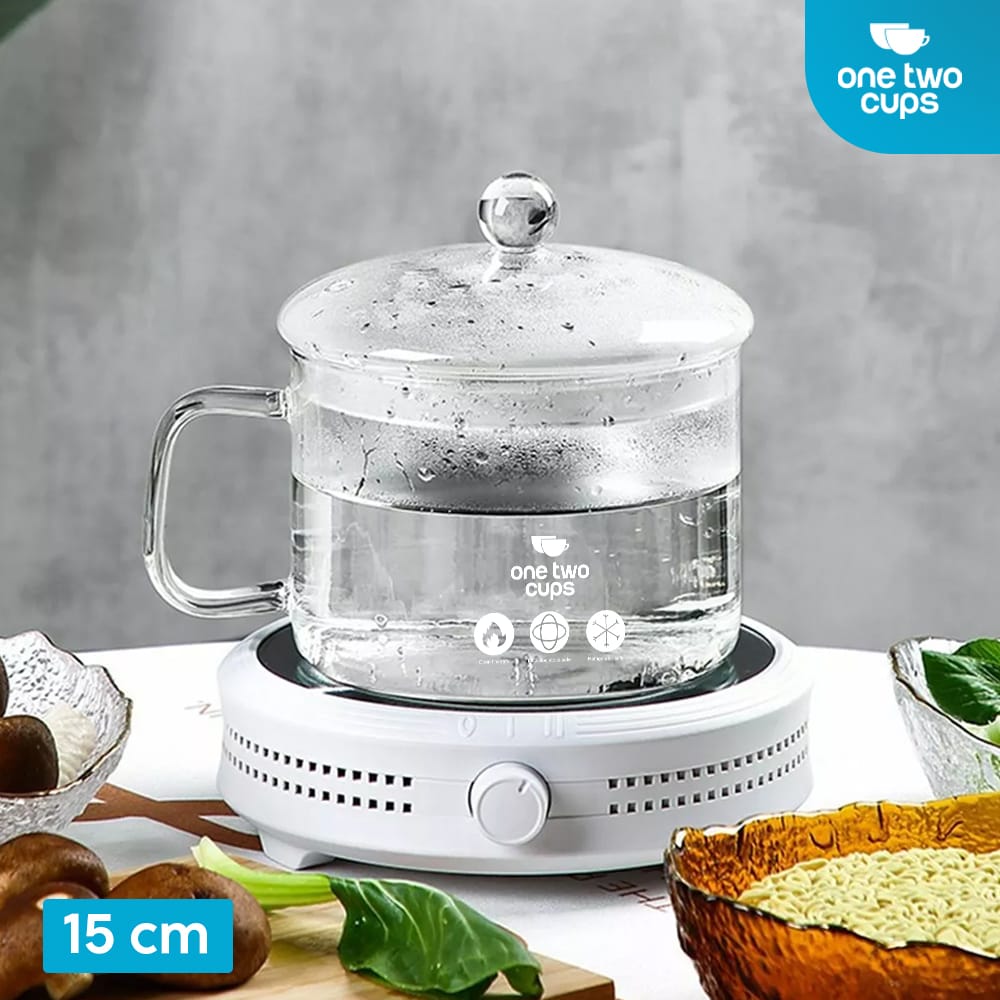 One Two Cups Panci Kaca Tahan Panas 15cm - C-12