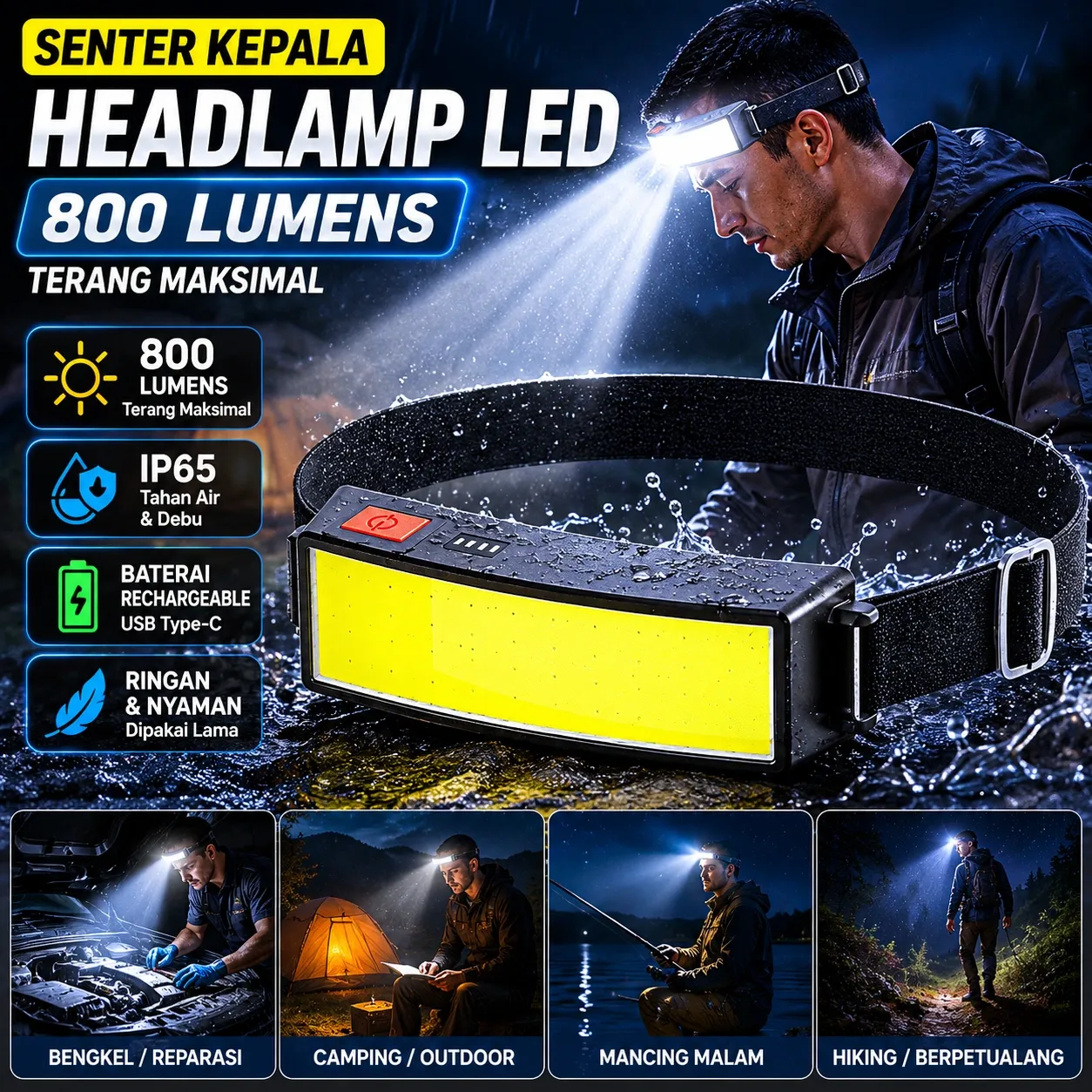 Pocketman LED Headlamp IP65 800 Lumen - HS30