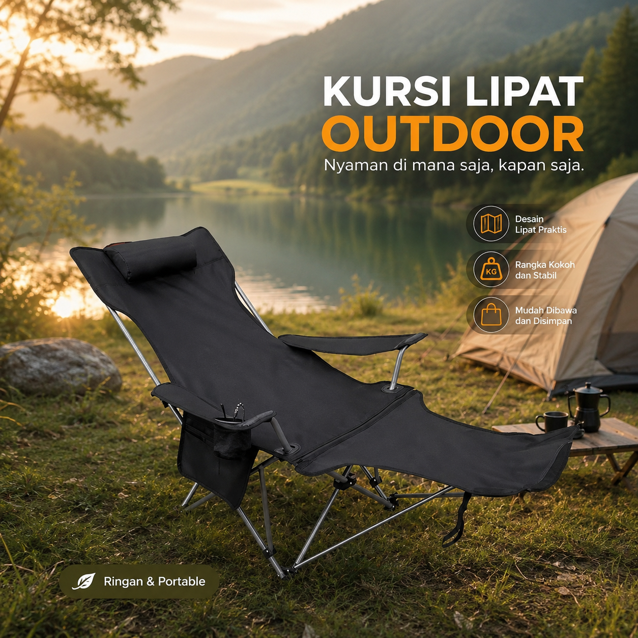 DZQ Outdoor Camping Oxford Folding Chair - D04