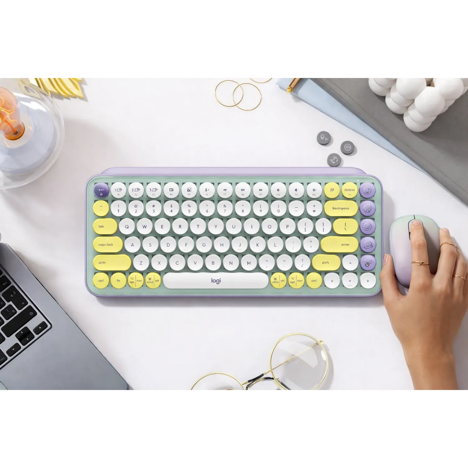 Logitech POP Keys Mechanical Keyboard Bluetooth 5.1 Brown Switch