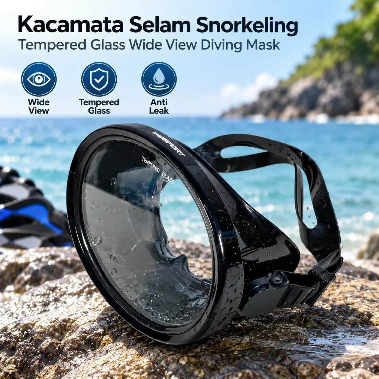 TaffSPORT Kacamata Selam Tempered Glass Wide View - M17